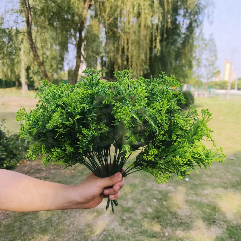 8 Pcs Artificial Baby's Breath Gypsophila Plants, UV Resistant, 12 Inch Shrubs for Hanging Planters, Indoor & Outdoor Decor