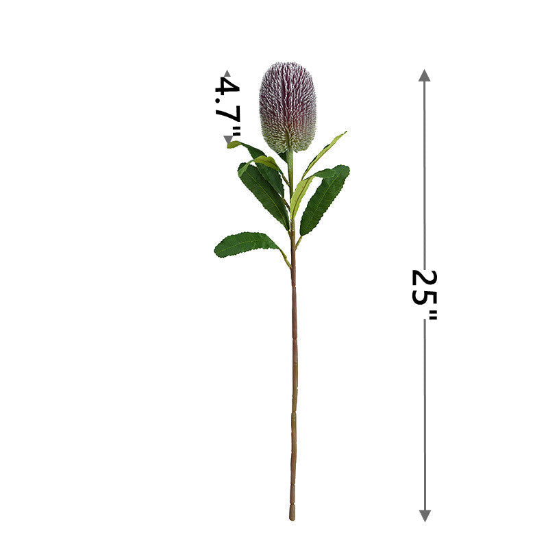 Artificial Banksia Protea Flower Stem 25 Inch 10 Pcs Silk Bulk Wholesale