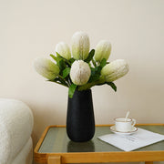 Artificial Banksia Protea Flower Stem 25 Inch 10 Pcs Silk Bulk Wholesale
