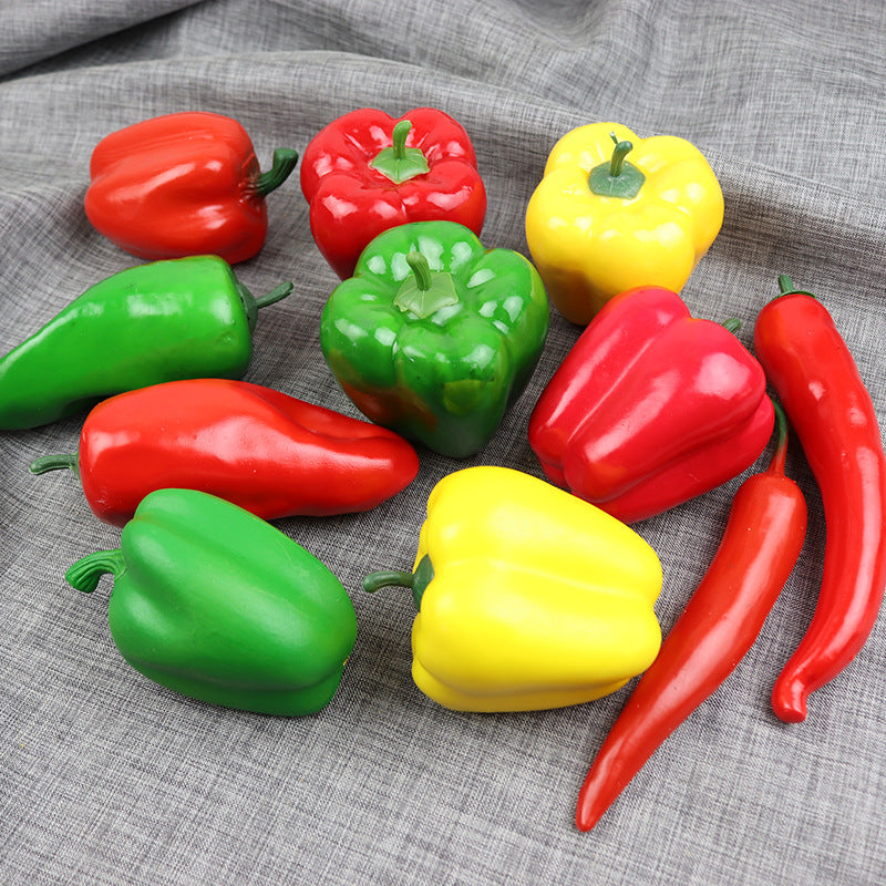 Artificial Bell Peppers 10 Pcs Bulk Faux Vegetables for Home Decoration