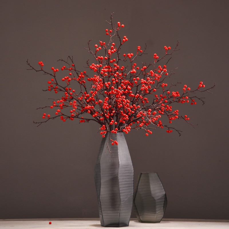 12 Pcs 35 Inch Artificial December Birth Flower Holy Berries Bouquet for Tall Vase