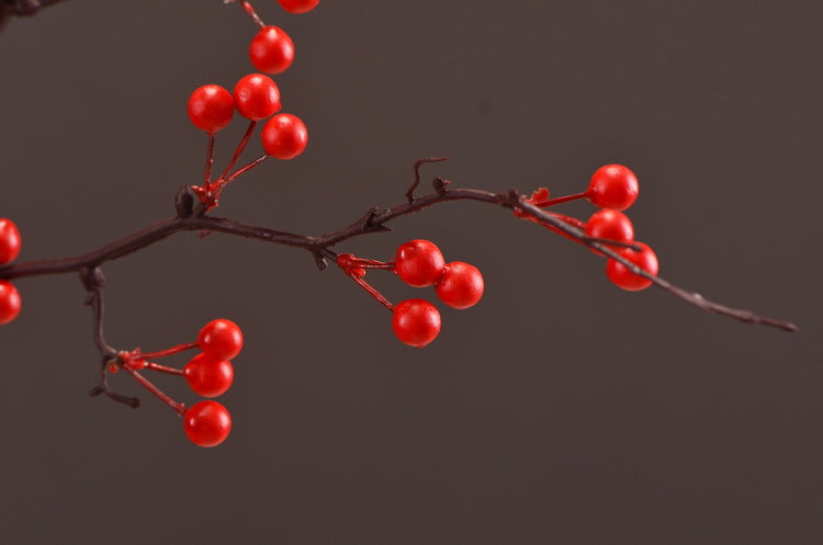 12 Pcs 35 Inch Artificial December Birth Flower Holy Berries Bouquet for Tall Vase