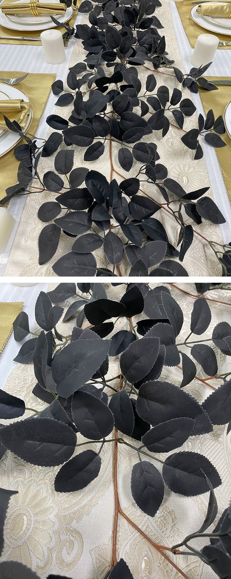 67 Inch Black Artificial Rose Leaf Vine Hanging Rattan Decor Bulk Quantity