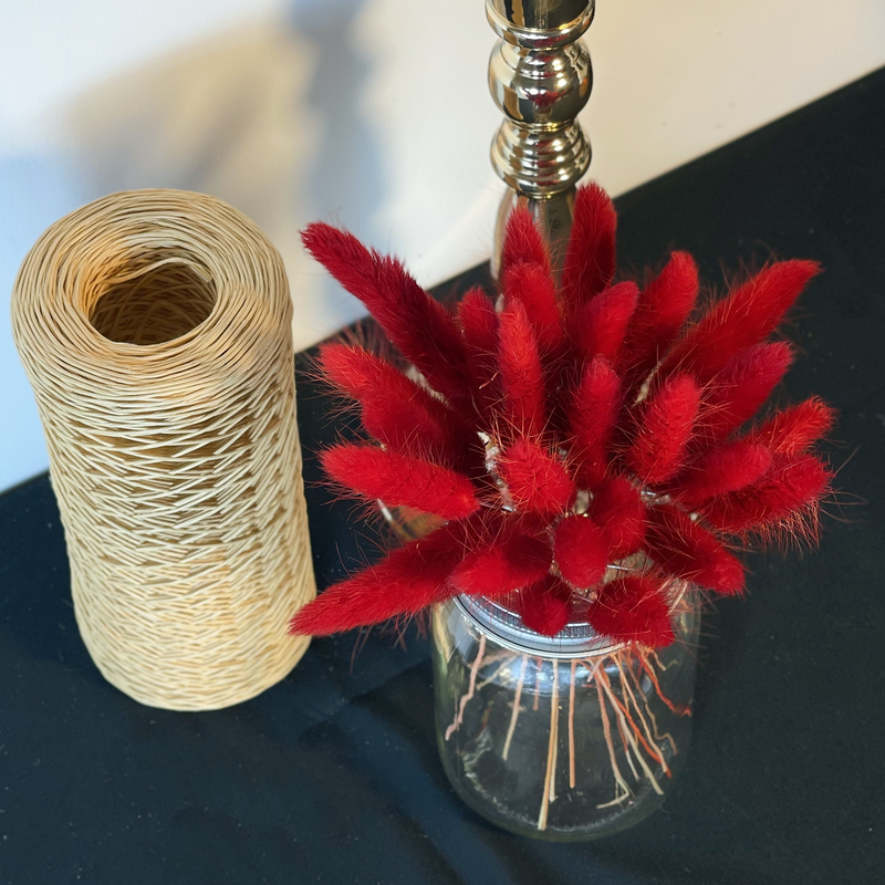 10 Pcs Artificial Bunny Tails Stems, Natural Beige, 12 Inch, Silk Grass for Boho Fall Wedding Table Centerpiece with Glass Vase