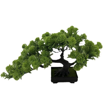 Artificial Bonsai Pine Tree, 15.7 Inch Faux Pine Plant for Living Room Decor, Tabletop Fake Greenery Sculpture