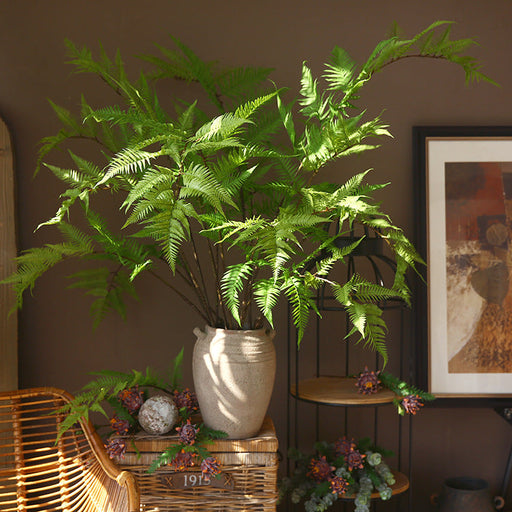 Extra Large Artificial Boston Fern Plant, Long Stem, Bulk Wholesale for Tall Vases