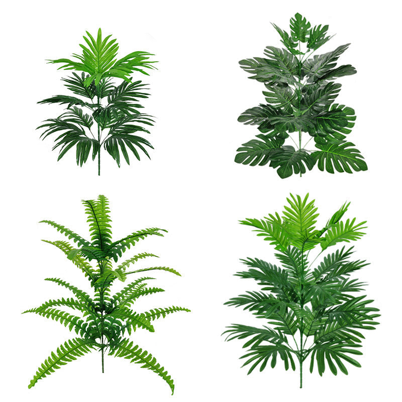 Large Artificial Palm Plant Leaves 10 Pcs 18 Inch Green Tropical Silk Foliage for Outdoor and Indoor Decor