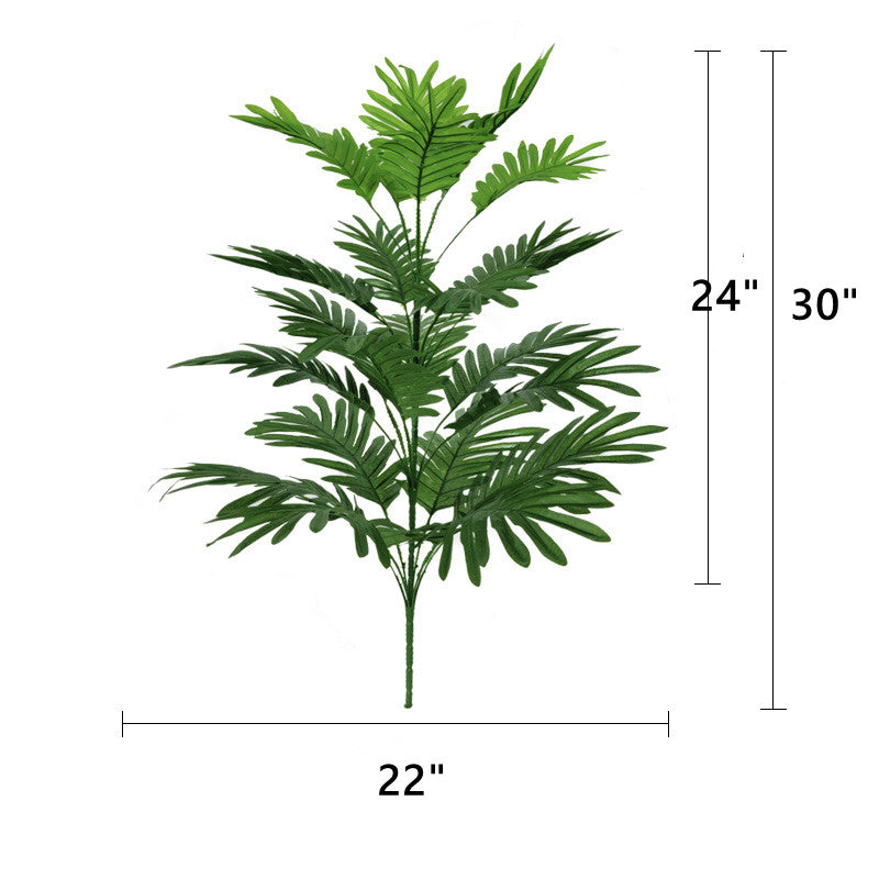 Large Artificial Palm Plant Leaves 10 Pcs 18 Inch Green Tropical Silk Foliage for Outdoor and Indoor Decor