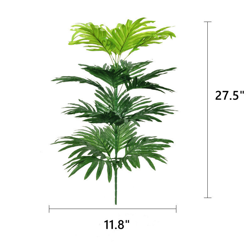 Large Artificial Palm Plant Leaves 10 Pcs 18 Inch Green Tropical Silk Foliage for Outdoor and Indoor Decor