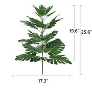 Large Artificial Palm Plant Leaves 10 Pcs 18 Inch Green Tropical Silk Foliage for Outdoor and Indoor Decor