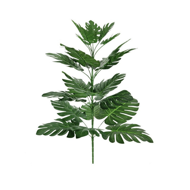 Large Artificial Palm Plant Leaves 10 Pcs 18 Inch Green Tropical Silk Foliage for Outdoor and Indoor Decor