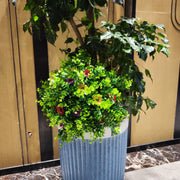 2 Pcs Artificial Boxwood Topiary Balls with Ground Spike, Green Decorative Bushes
