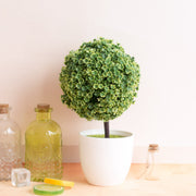 Artificial Boxwood Topiary Ball Tree 12 Inch UV Resistant Potted Shrubs Bulk Set