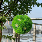 10 Pack 7.8 Inch Solar LED Topiary Balls with Artificial Flowers Hanging Glowing Spheres