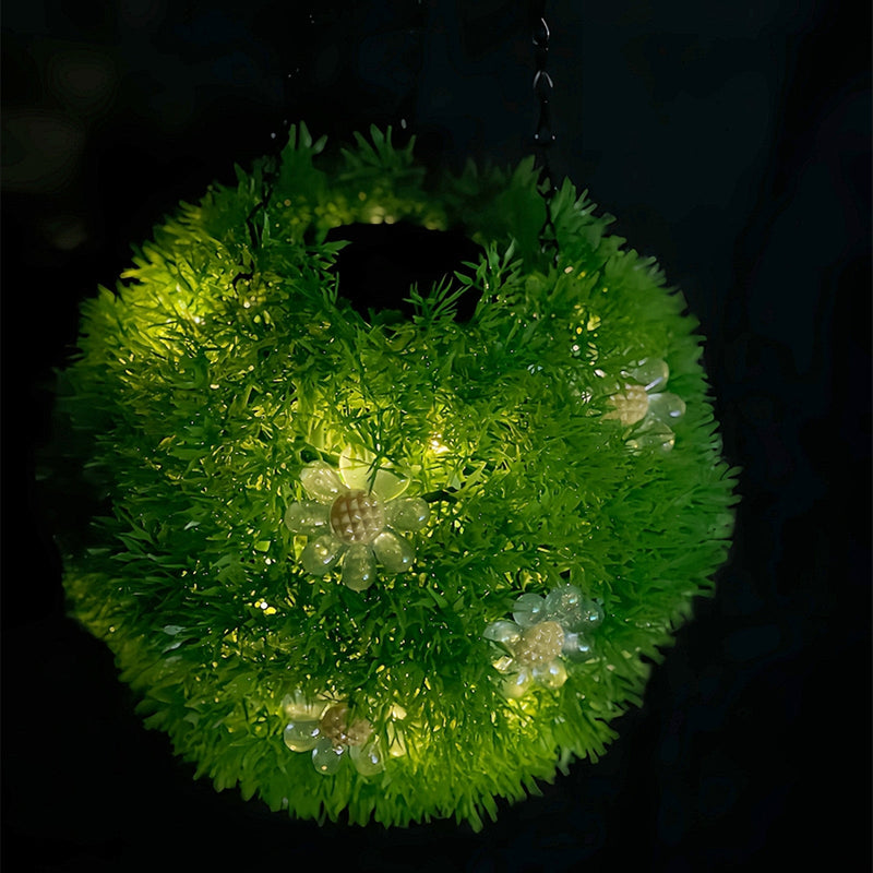 10 Pack 7.8 Inch Solar LED Topiary Balls with Artificial Flowers Hanging Glowing Spheres