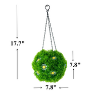 10 Pack 7.8 Inch Solar LED Topiary Balls with Artificial Flowers Hanging Glowing Spheres