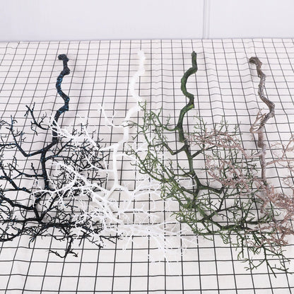 Artificial Branches Plastic 5-Fork Dry Twigs for Home Hotel Living Room Decor, Coral Landscape, 37 Inch Long