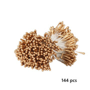 10 Pcs Golden Christmas Floral Picks with Pearls for DIY Crafts and Bridal Hair Accessories