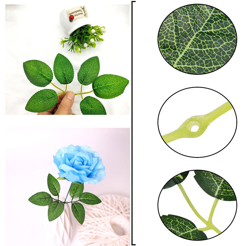40 Pcs Artificial Rose Leaves Greenery for DIY Wedding Bouquets Centerpieces Floral Arrangements