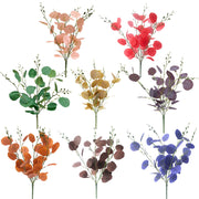 Artificial Eucalyptus Bushes 10 Pcs Green Silk Leaves Foliage Stems for Home Decor