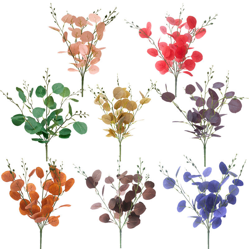 Artificial Eucalyptus Bushes 10 Pcs Green Silk Leaves Foliage Stems for Home Decor