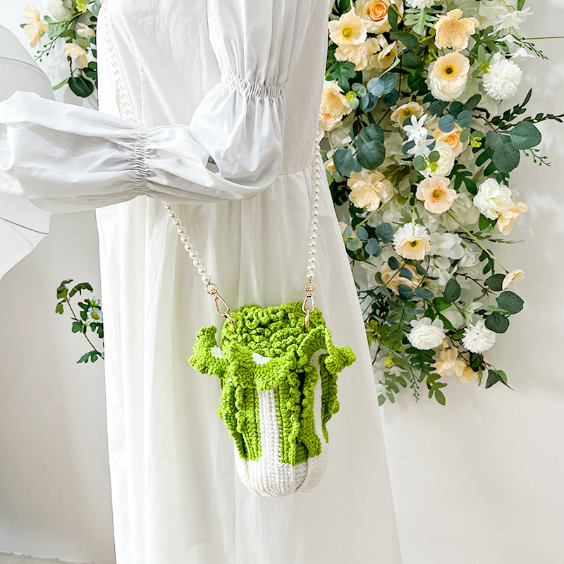 Artificial Cabbage with Detachable Pearls Chain Bulk Wholesale Decorative Floral Accessory