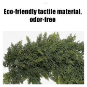 6 Ft Artificial Christmas Cedar Garland with 162 Pine Tips, Indoor Outdoor Holiday Decoration