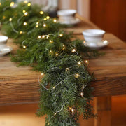 6 Ft Artificial Christmas Cedar Garland with 162 Pine Tips, Indoor Outdoor Holiday Decoration