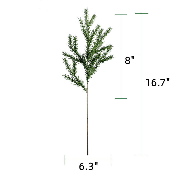 16 Inch Artificial Christmas Cedar Picks with Red Berries, 10 Stems Bulk Holiday Tree Spray