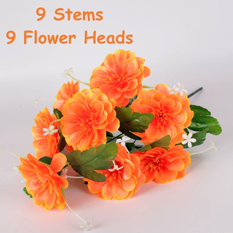 19 Inch Artificial Mum Bush 1 Pc Silk Memorial Cemetery Flower