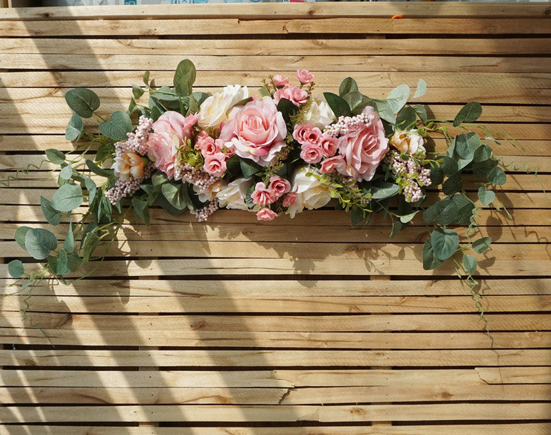 Rustic Artificial Rose Wedding Arch Flowers Bulk Floral Swag for Door Lintel Table Centerpieces