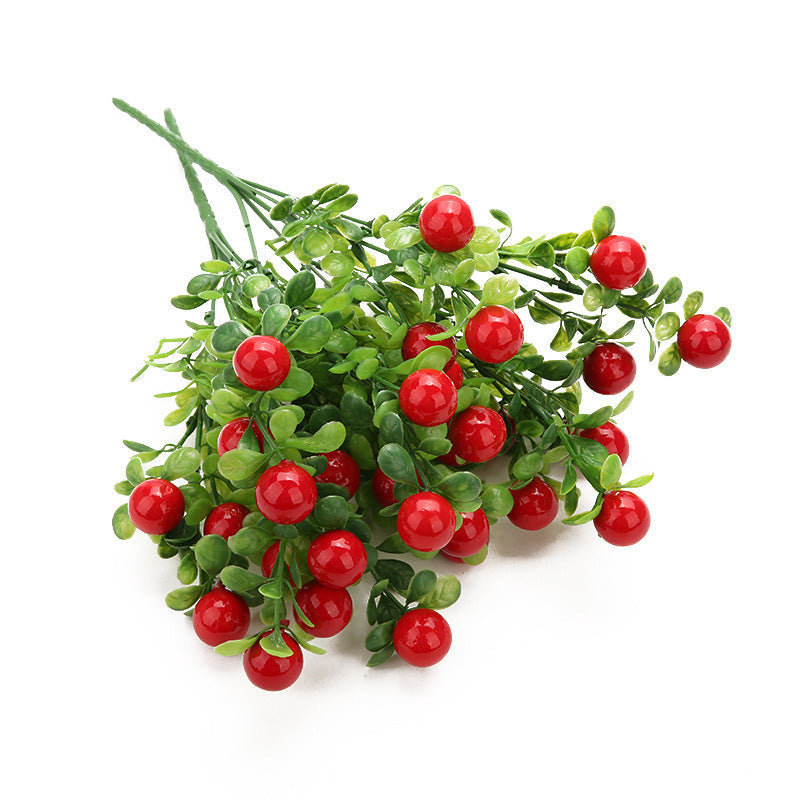 Artificial Cherry Berry Branch 13 Inch Red 10 Pcs Bulk Silk Fruit Ornament