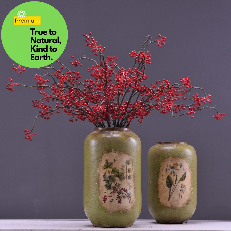 Real Touch Holiday Red Artificial Berries Branch, 12 Inch, 1 Pc