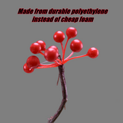 Real Touch Holiday Red Artificial Berries Branch, 12 Inch, 1 Pc