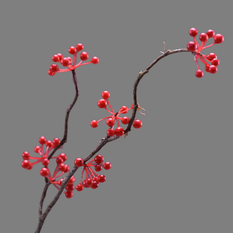 Real Touch Holiday Red Artificial Berries Branch, 12 Inch, 1 Pc