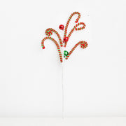 Artificial Christmas Candy Picks Lollipop Stems with Bell Ornaments, 12 Pcs, Holiday Decor
