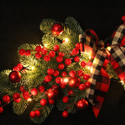 Artificial Christmas Swag with Pre-Lit Holy Berries, 24 Inch, Bulk Holiday Decoration