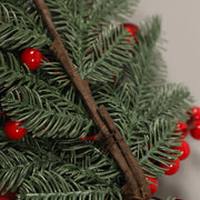 Artificial Christmas Swag with Pre-Lit Holy Berries, 24 Inch, Bulk Holiday Decoration