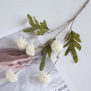 26 Inch Faux Kiku Flower Stems Pom Pom Balls 6 Pcs Artificial Silk Floral Arrangements for Room Decor Centerpieces