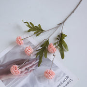 26 Inch Faux Kiku Flower Stems Pom Pom Balls 6 Pcs Artificial Silk Floral Arrangements for Room Decor Centerpieces