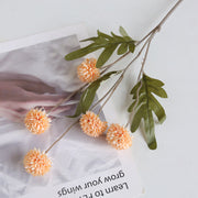 26 Inch Faux Kiku Flower Stems Pom Pom Balls 6 Pcs Artificial Silk Floral Arrangements for Room Decor Centerpieces