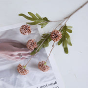26 Inch Faux Kiku Flower Stems Pom Pom Balls 6 Pcs Artificial Silk Floral Arrangements for Room Decor Centerpieces
