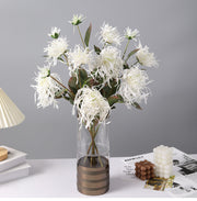 27 Inch Artificial Chrysanthemum Stems Coral Triple Bloom Foliage Spray 10 Pcs Silk Flowers for Autumn Centerpiece