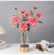 27 Inch Artificial Chrysanthemum Stems Coral Triple Bloom Foliage Spray 10 Pcs Silk Flowers for Autumn Centerpiece
