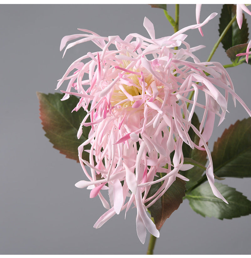 27 Inch Artificial Chrysanthemum Stems Coral Triple Bloom Foliage Spray 10 Pcs Silk Flowers for Autumn Centerpiece