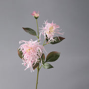27 Inch Artificial Chrysanthemum Stems Coral Triple Bloom Foliage Spray 10 Pcs Silk Flowers for Autumn Centerpiece