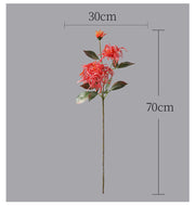 27 Inch Artificial Chrysanthemum Stems Coral Triple Bloom Foliage Spray 10 Pcs Silk Flowers for Autumn Centerpiece