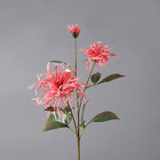 27 Inch Artificial Chrysanthemum Stems Coral Triple Bloom Foliage Spray 10 Pcs Silk Flowers for Autumn Centerpiece