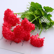 Artificial Chrysanthemum Mum Bush 12 Inch November Birth Flower Silk Floral for Home Wedding Decor