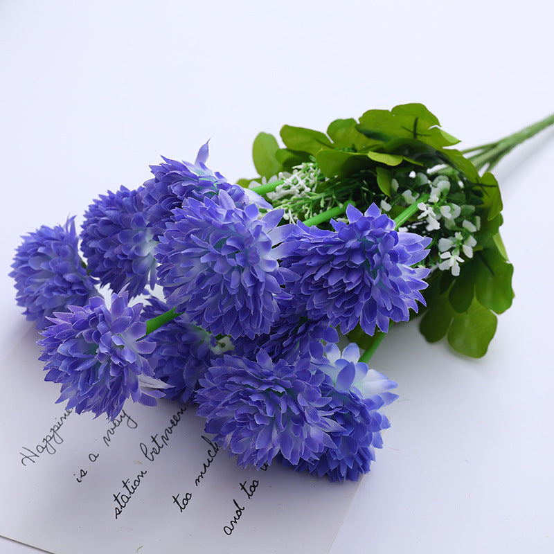 Artificial Chrysanthemum Mum Bush 12 Inch November Birth Flower Silk Floral for Home Wedding Decor